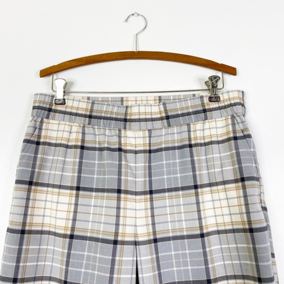 Loft Plaid Jogger Pants Sz. L Elastic Waist Pockets - Picture 3 of 10